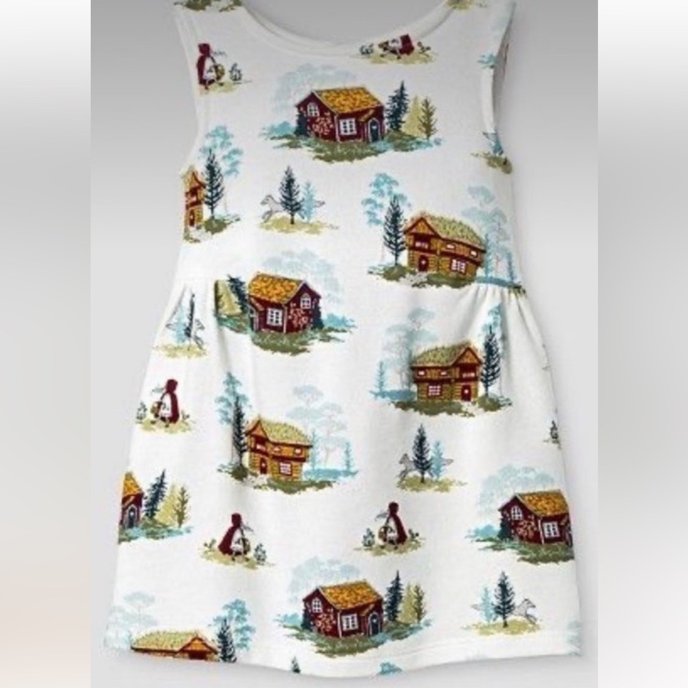 NWT Genuine Kids by Osh Kosh Little Red Riding Hood/Log Cabin Dress- 12 Months